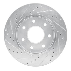 Ford F-150 Brake Rotor (1) - Front Right - R1 Concepts - Drilled & Slotted - Silver - `04-`08